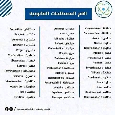 مصطلحات قانونية مترجمة عربي فرنسي pdf